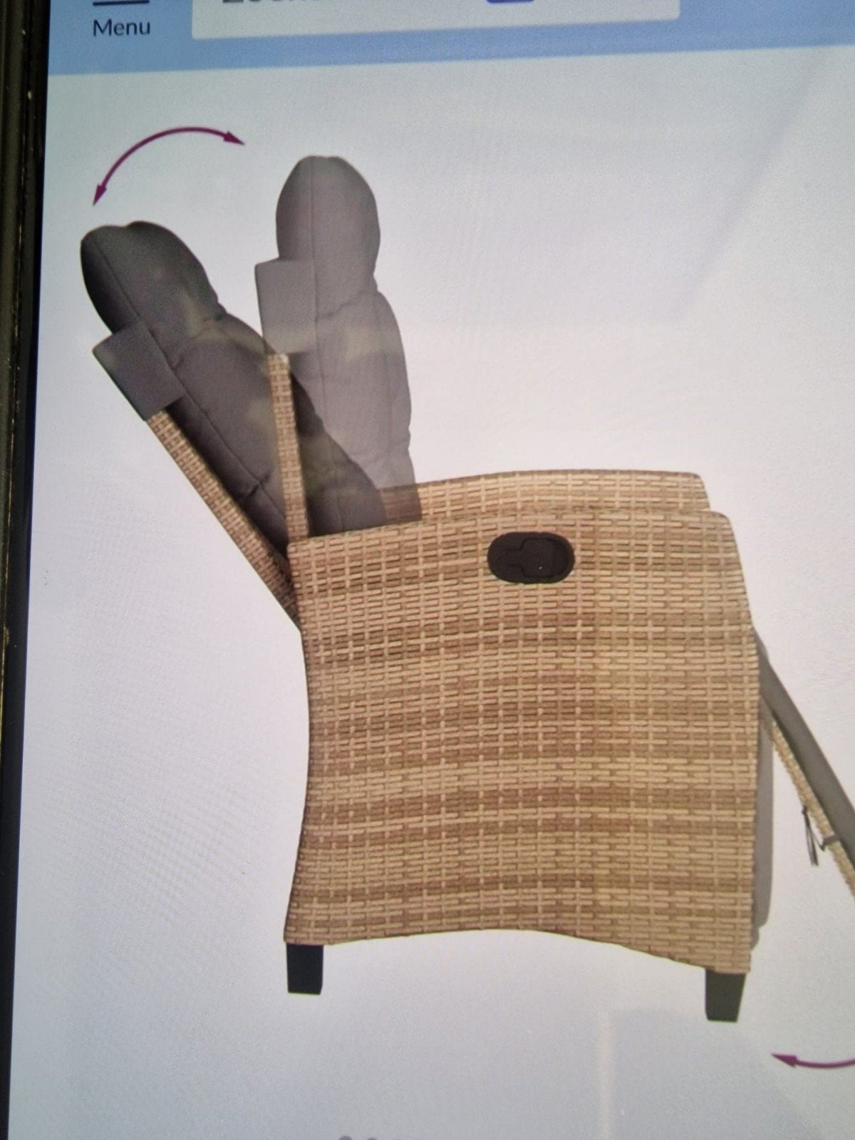 vidaXL verstelbare tuinstoel van wicker NIEUW, Ophalen, Nieuw, Wicker, Verstelbaar