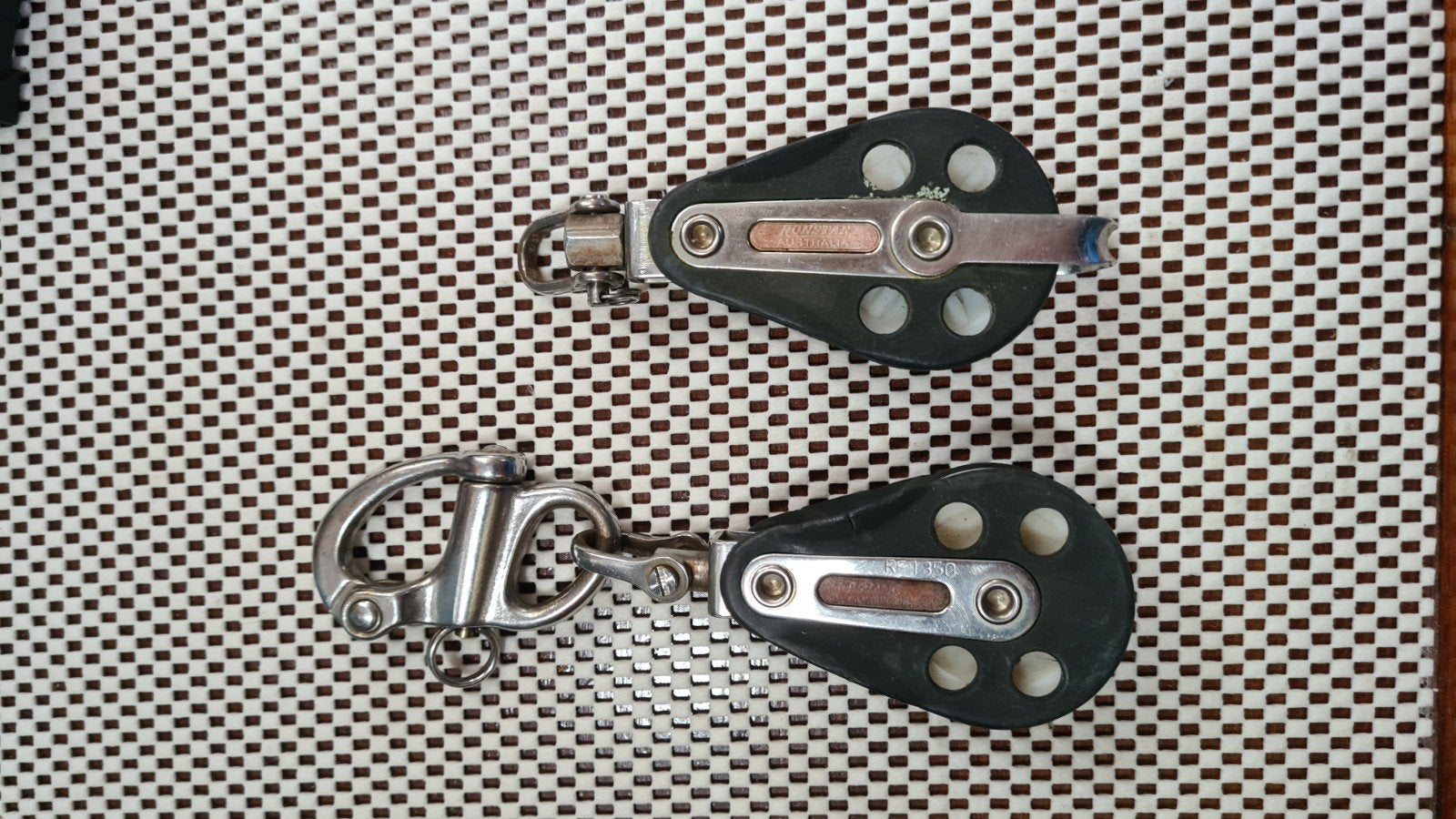 Ronstan blokken 50 mm en snapsluiting, Watersport en Boten, Ophalen of Verzenden, Gebruikt, Lijn of Blok