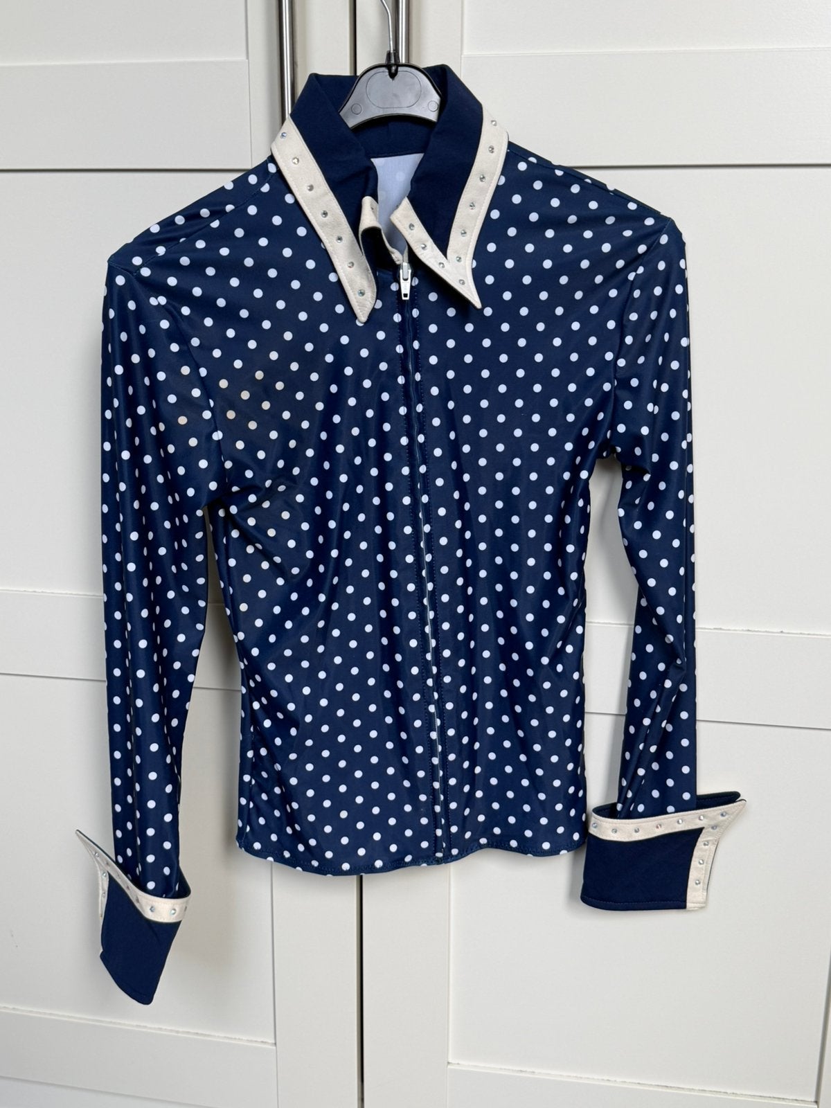 Western showblouse maat S, Blauw, Gebruikt, Ophalen of Verzenden, S