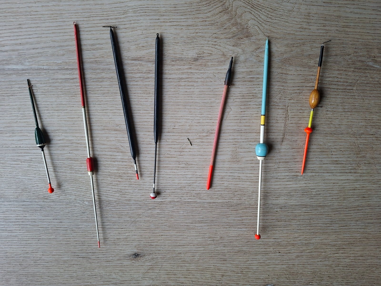 Diverse visdobbers - Set van 7 stuks, Ophalen, Gebruikt, Dobber of Lood