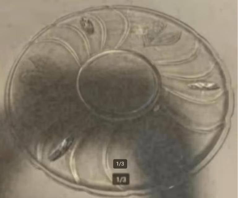 Glazen taartschotel, serveerplateau, sierbord, schaal glas, Antiek en Kunst, Ophalen of Verzenden