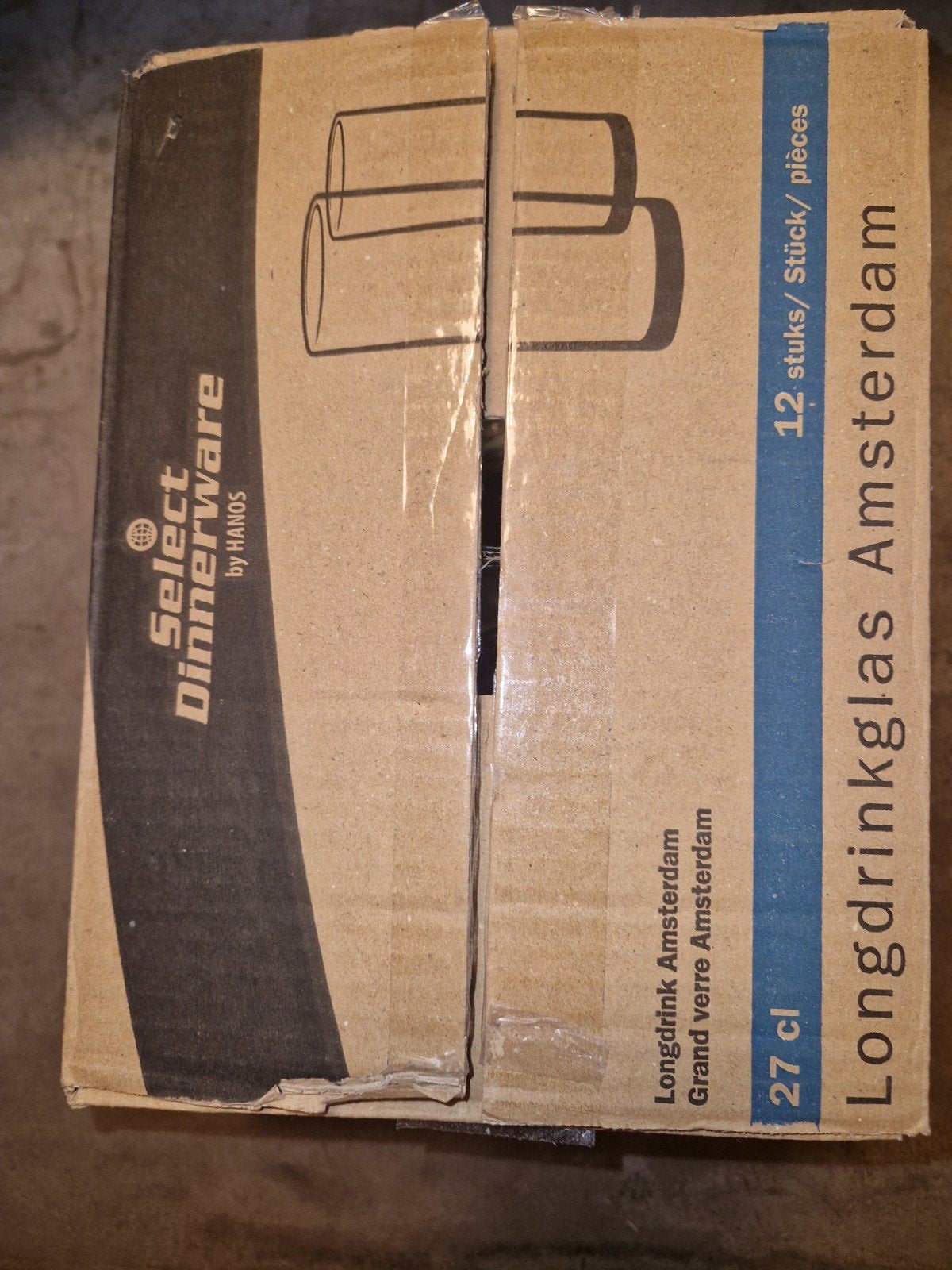Partij longdrinkglazen: 27 cl (24 stuks) en 22 cl (12 stuks), Ophalen