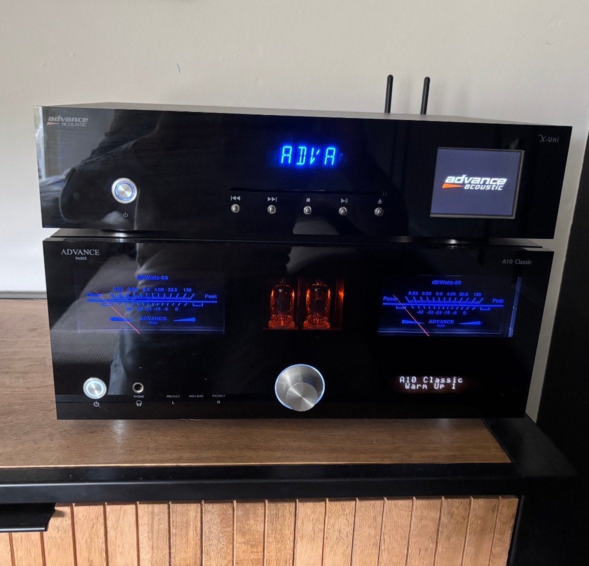 Advance Acoustic A10 Classic Versterker & X-Uni Streamer, Overige merken, Ophalen of Verzenden, Zo goed als nieuw, 120 watt of meer