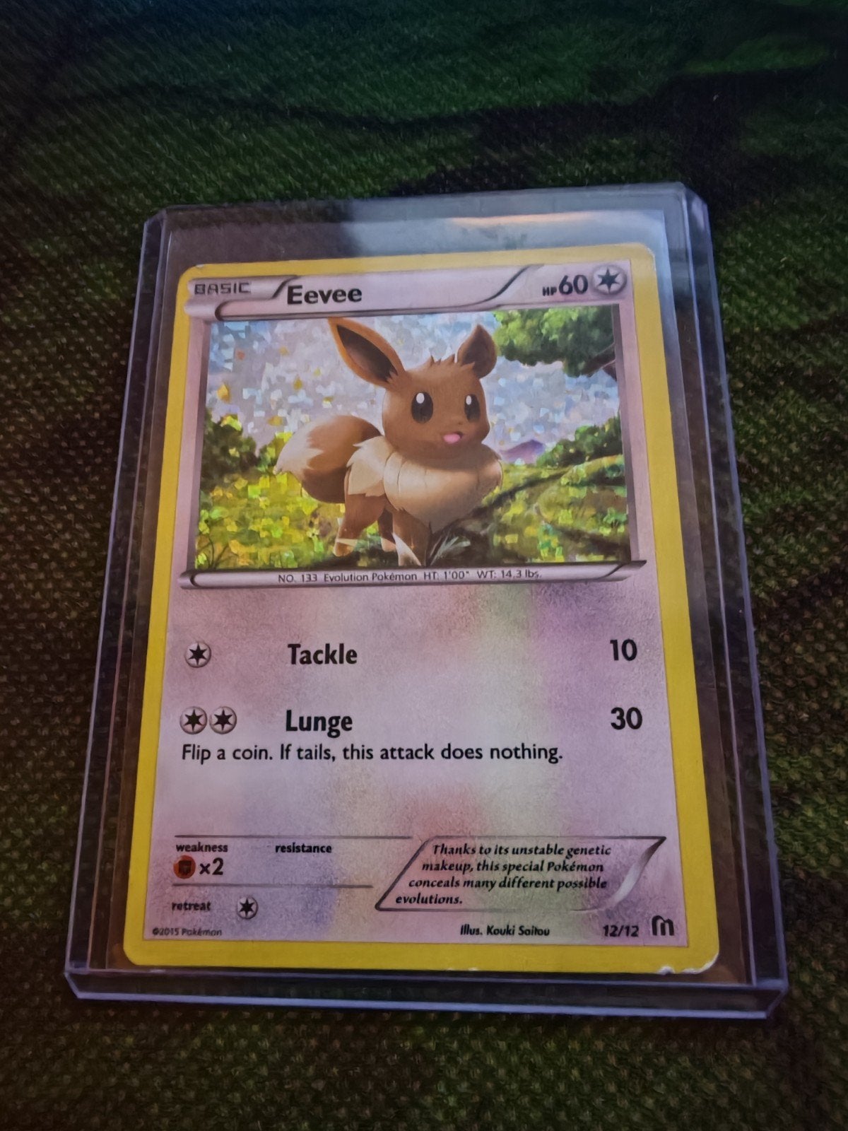 Pokemon Eevee 12/12, Ophalen of Verzenden, Zo goed als nieuw, Losse kaart