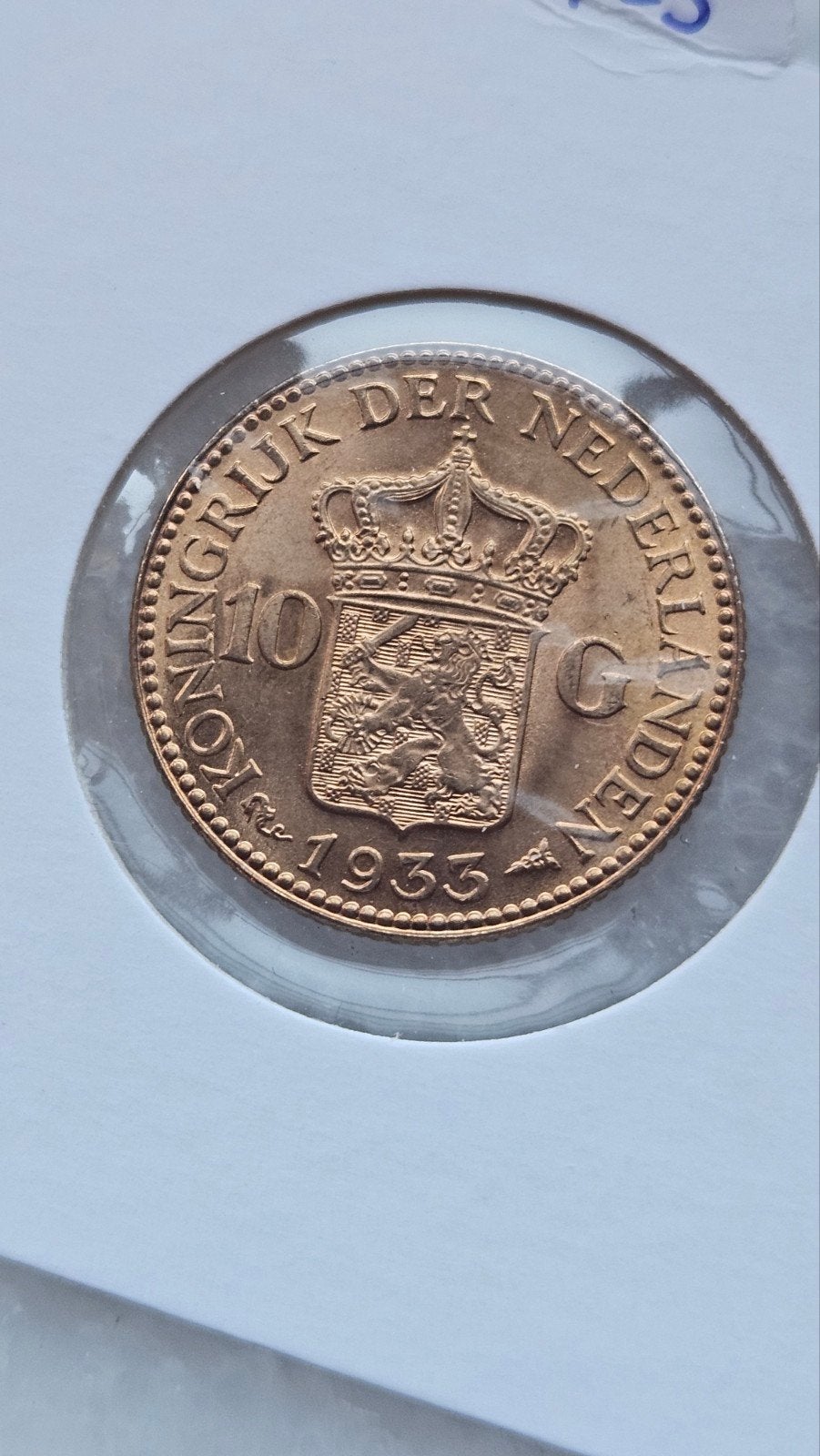 gouden tientje 1933, Postzegels en Munten, Munten | Nederland, Ophalen of Verzenden, Koningin Wilhelmina, 10 gulden, Goud