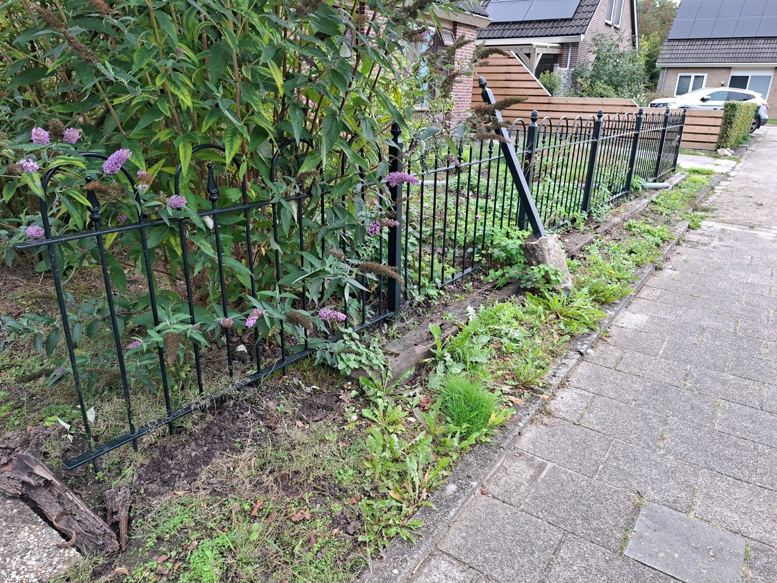 Stalen tuinhek 9 meter, Tuin en Terras, Ophalen, Gebruikt, IJzer, Tuinhek