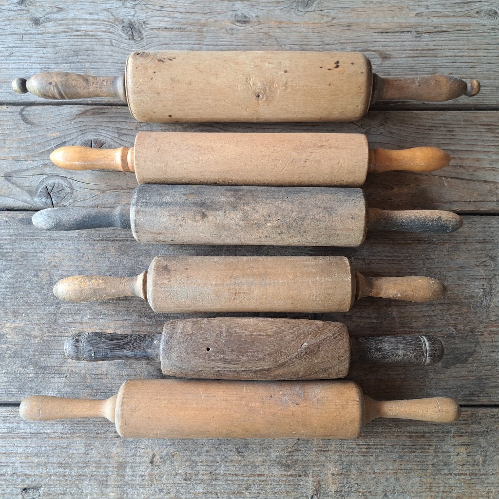 Diverse oude brocante houten deegroller *Etage3*, Gebruikt, ., Ophalen of Verzenden, .