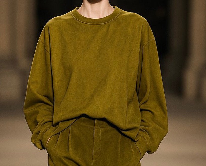 GARCONNE suede-look sweater anijsgroen mt TU