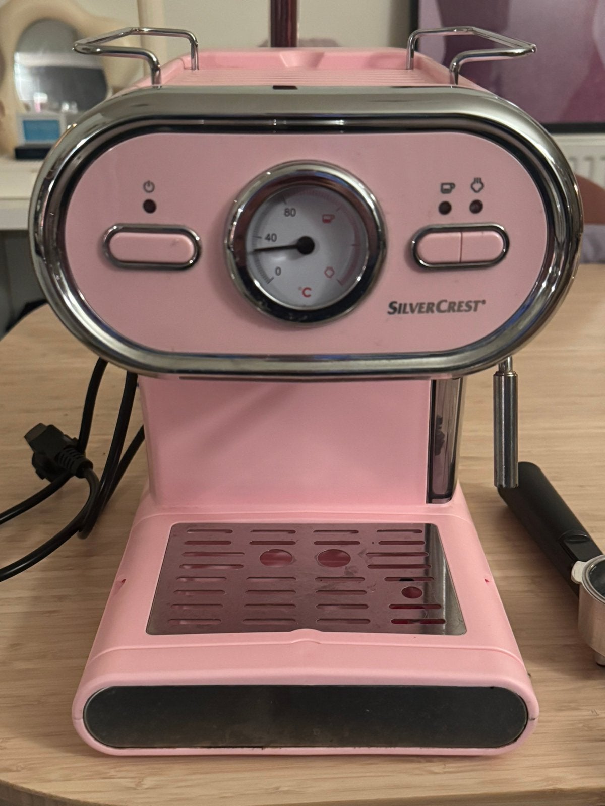 Roze espresso machine - Silvercrest, Ophalen, Gebruikt, Espresso apparaat, Gemalen koffie