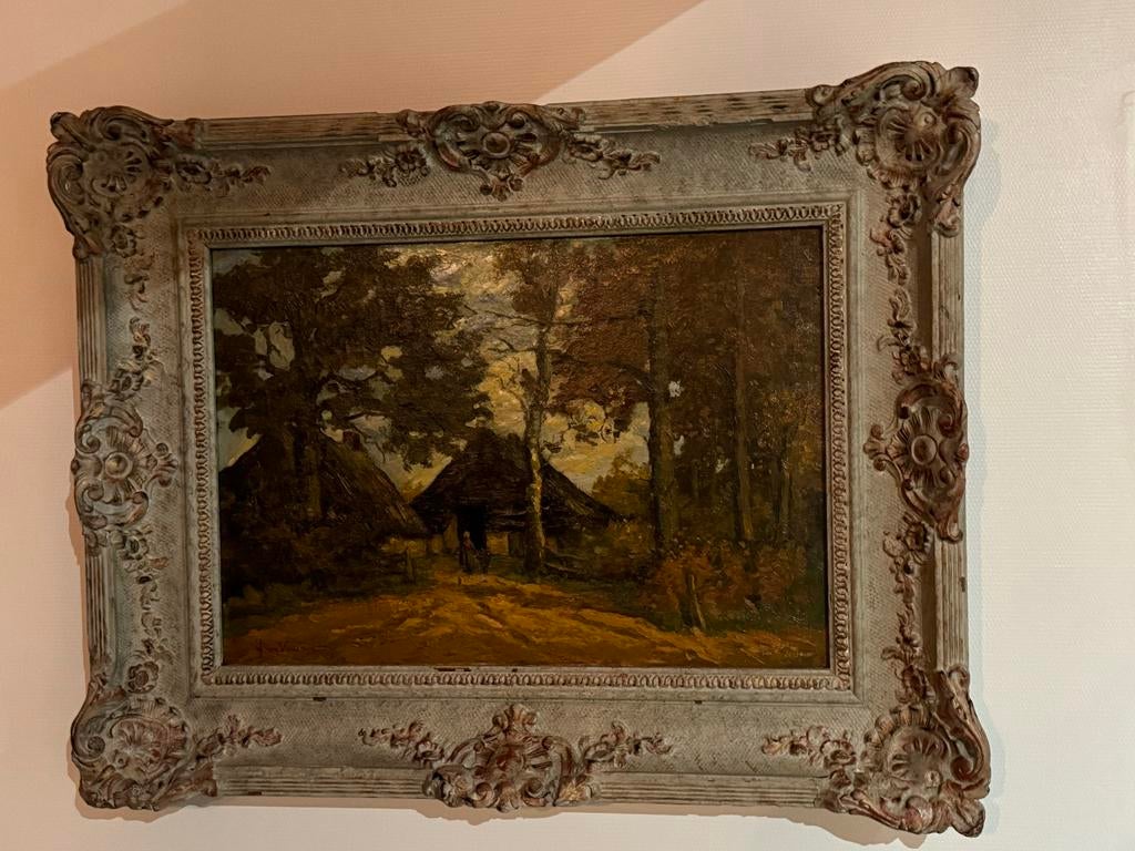 Jan van Vuuren - Prachtig Schilderij met Zeer Mooie Lijst, Antiek en Kunst, Kunst | Schilderijen | Klassiek, Ophalen of Verzenden