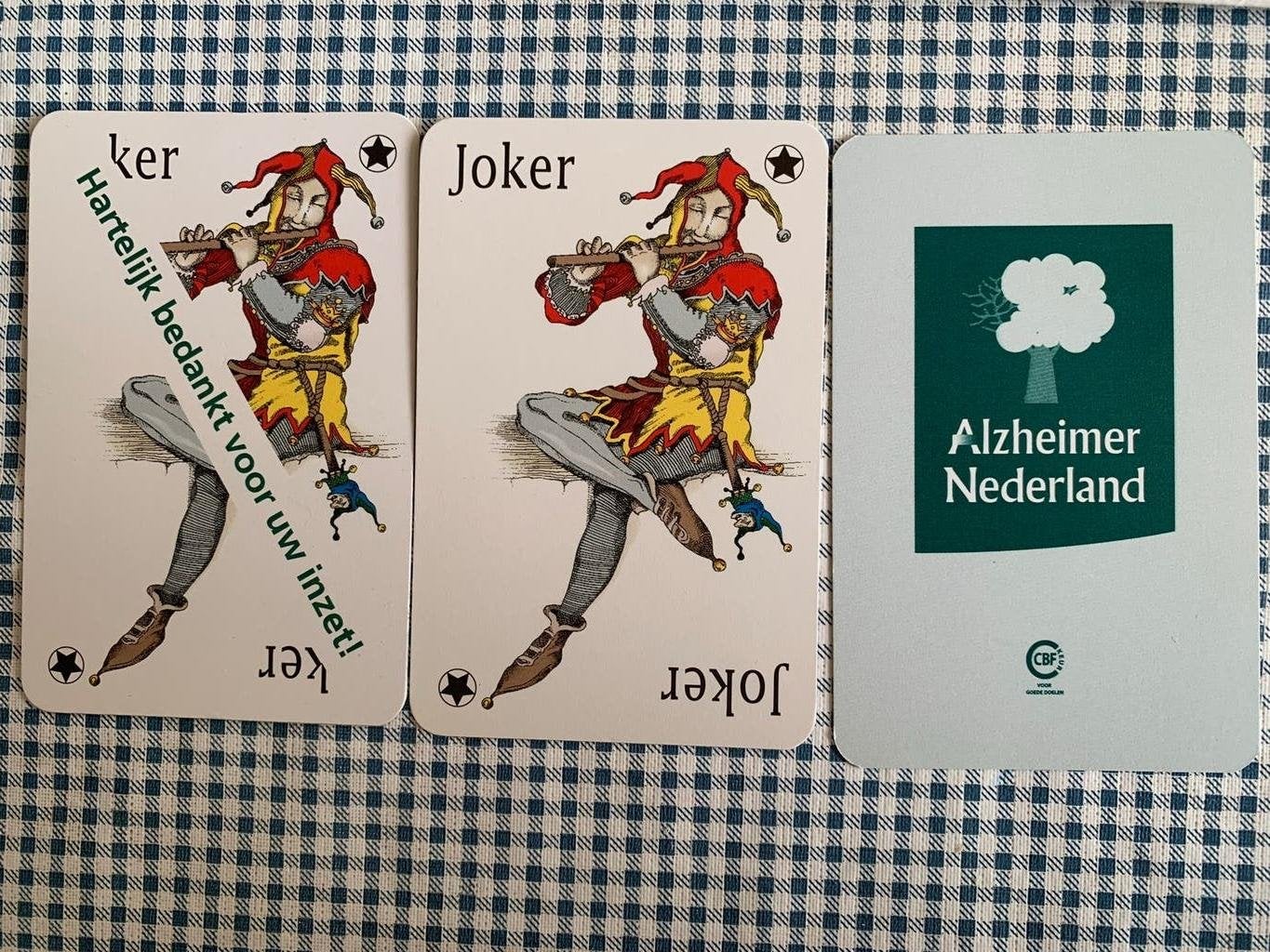Alzheimer Nederland Speelkaarten - Met een leuke JOKER!!!, Drie of vier spelers, Ophalen of Verzenden, Zo goed als nieuw, Alzheimer Nederland