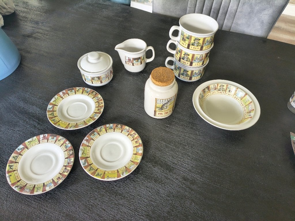 Aap Noot Mies servies, Ophalen of Verzenden, Porselein, Overige stijlen, Overige typen