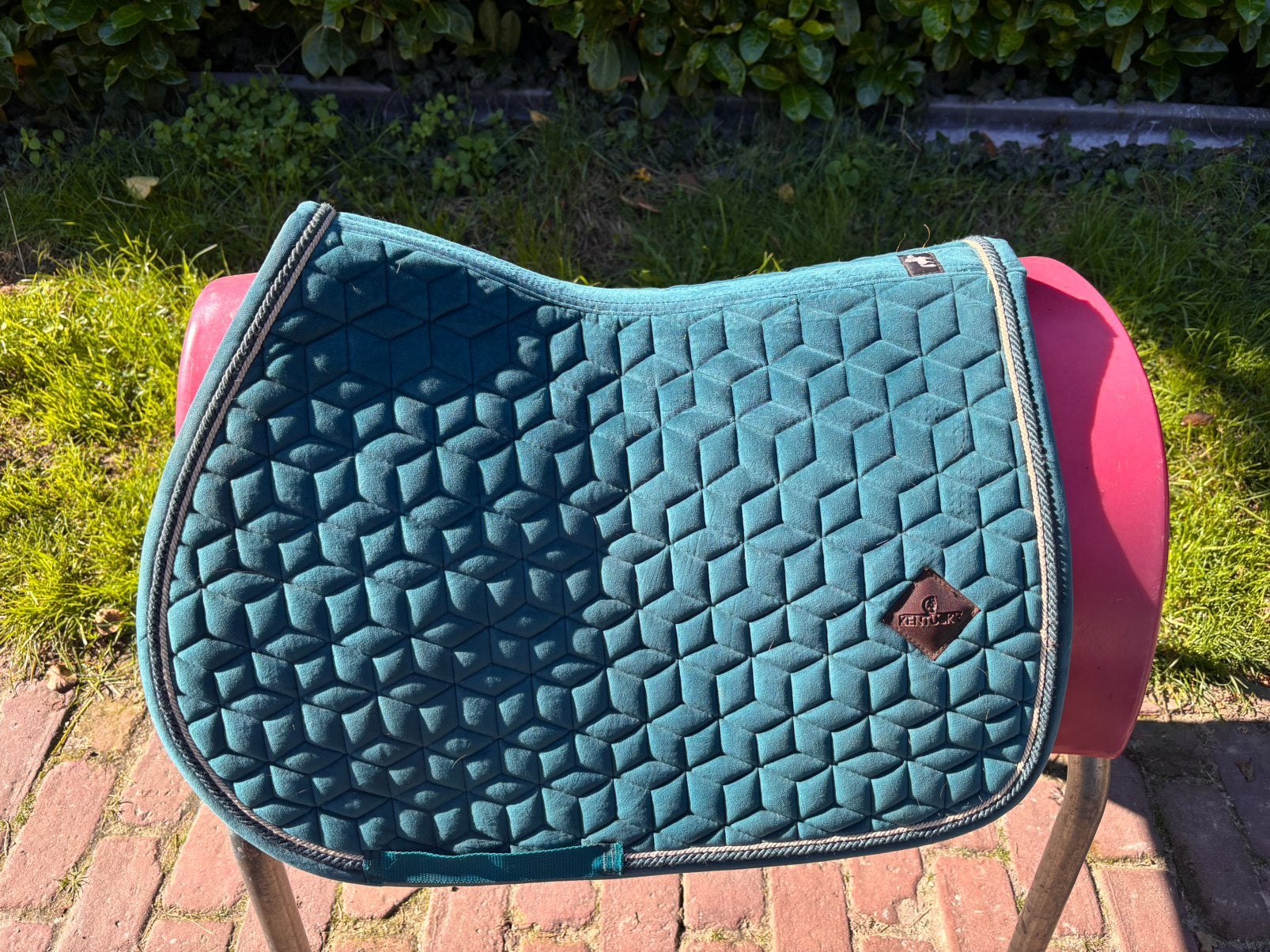 KENTUCKY VELVET SPRING DEKJE EMERELD GREEN, Dieren en Toebehoren, Fluweel, Ophalen of Verzenden, Zo goed als nieuw, Pony (P)