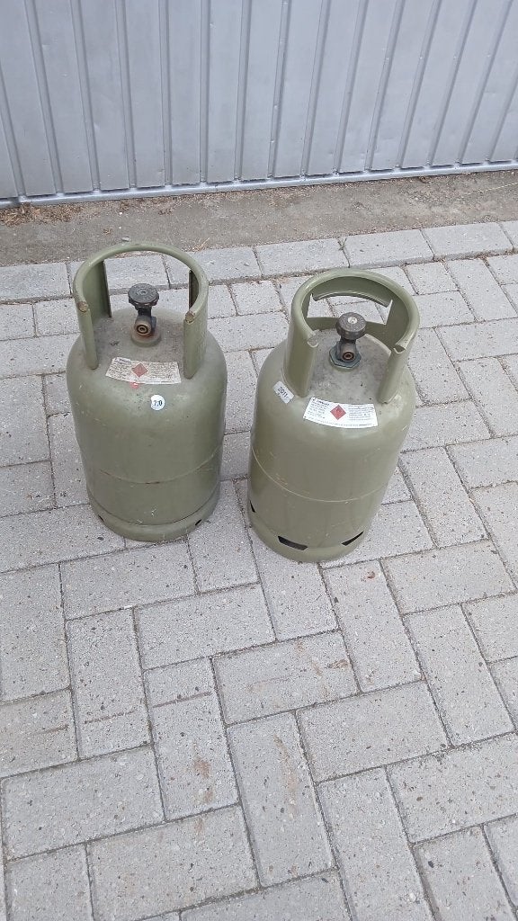 2x Primagaz gasflessen (leeg), Ophalen, Gebruikt
