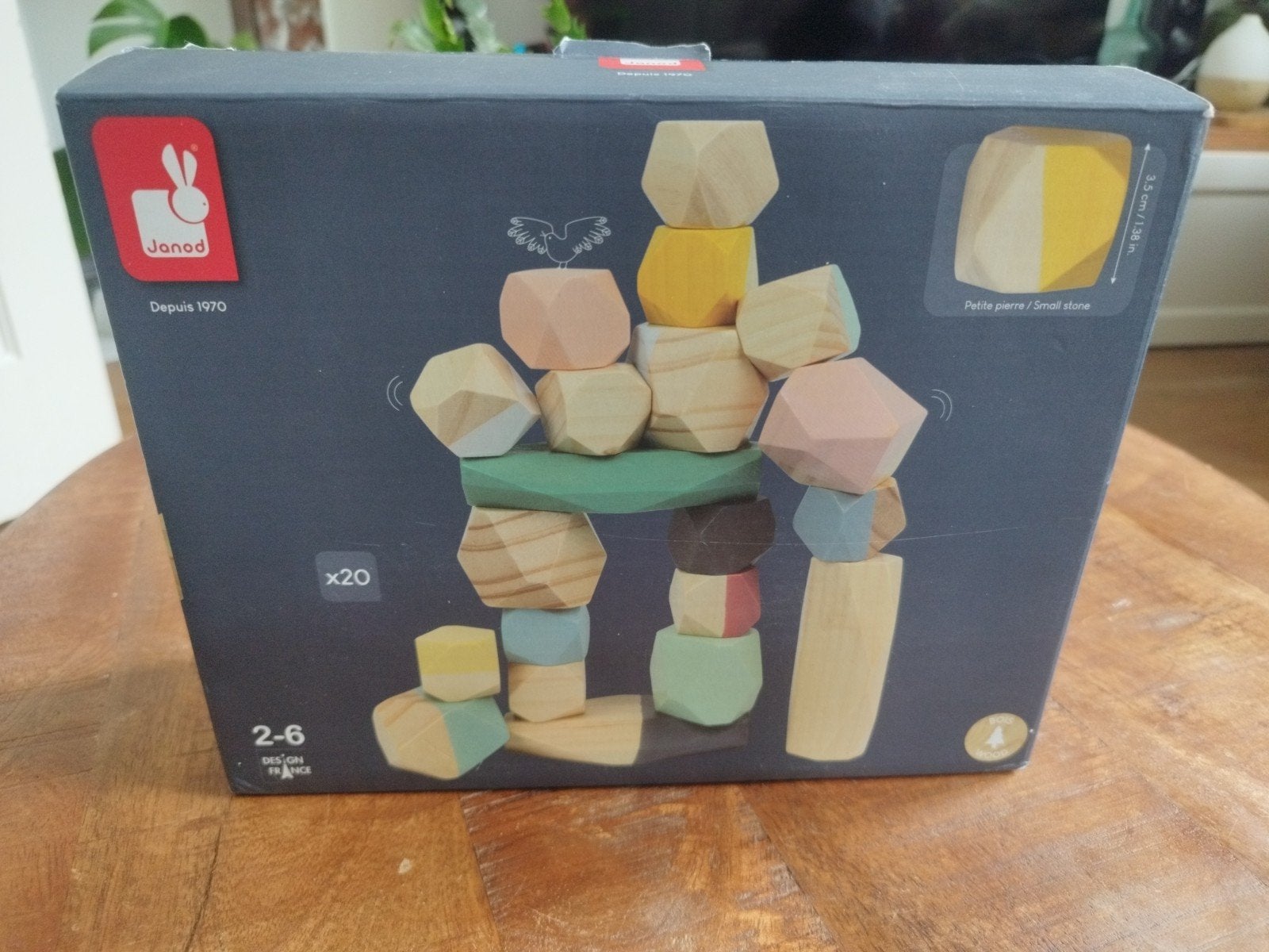 Janod Houten Stapelstenen - Balansspel voor Kinderen, Kinderen en Baby's, Speelgoed | Bouwstenen, Ophalen of Verzenden, Zo goed als nieuw