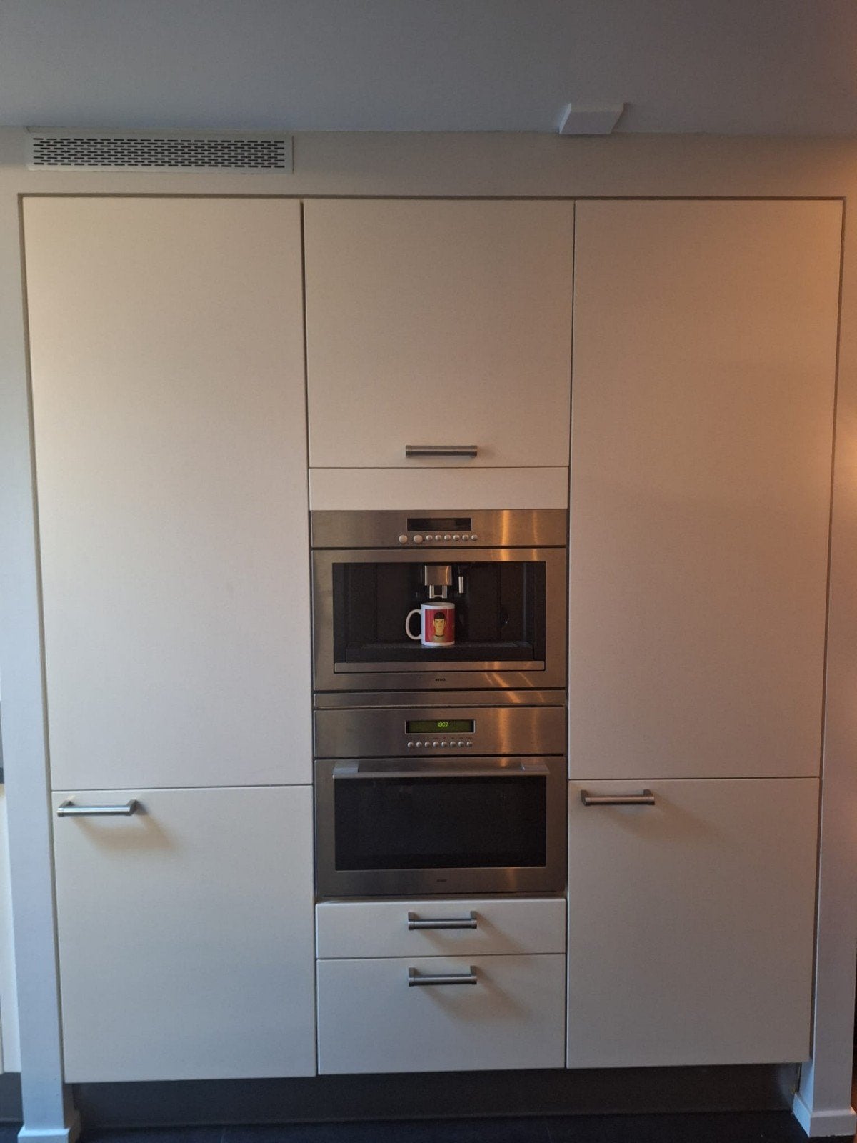 Complete keuken met Siemens, ATAG en SMEG apparatuur, Ophalen, Gebruikt, Kunststof, Crème