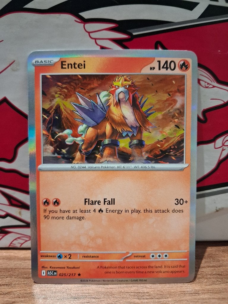 Pokemon Entei ASC 025/217 holo, Ophalen of Verzenden, Nieuw, Losse kaart