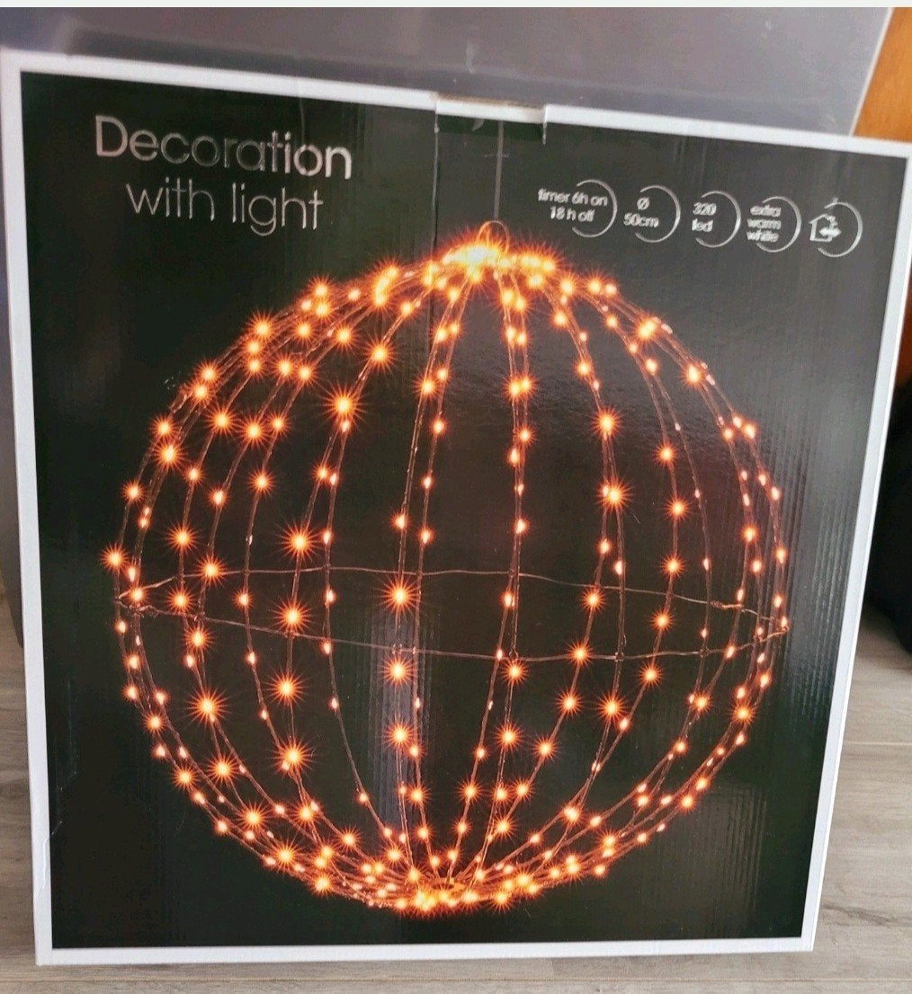 Mooie grote kerstbal, leuk kerst lamp,  nieuw in doos, Ophalen of Verzenden, Nieuw