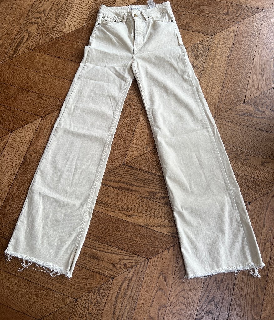 Lois creme palazzo stretch jeans maat 27/34, Overige kleuren, Ophalen of Verzenden, Zo goed als nieuw, Lois