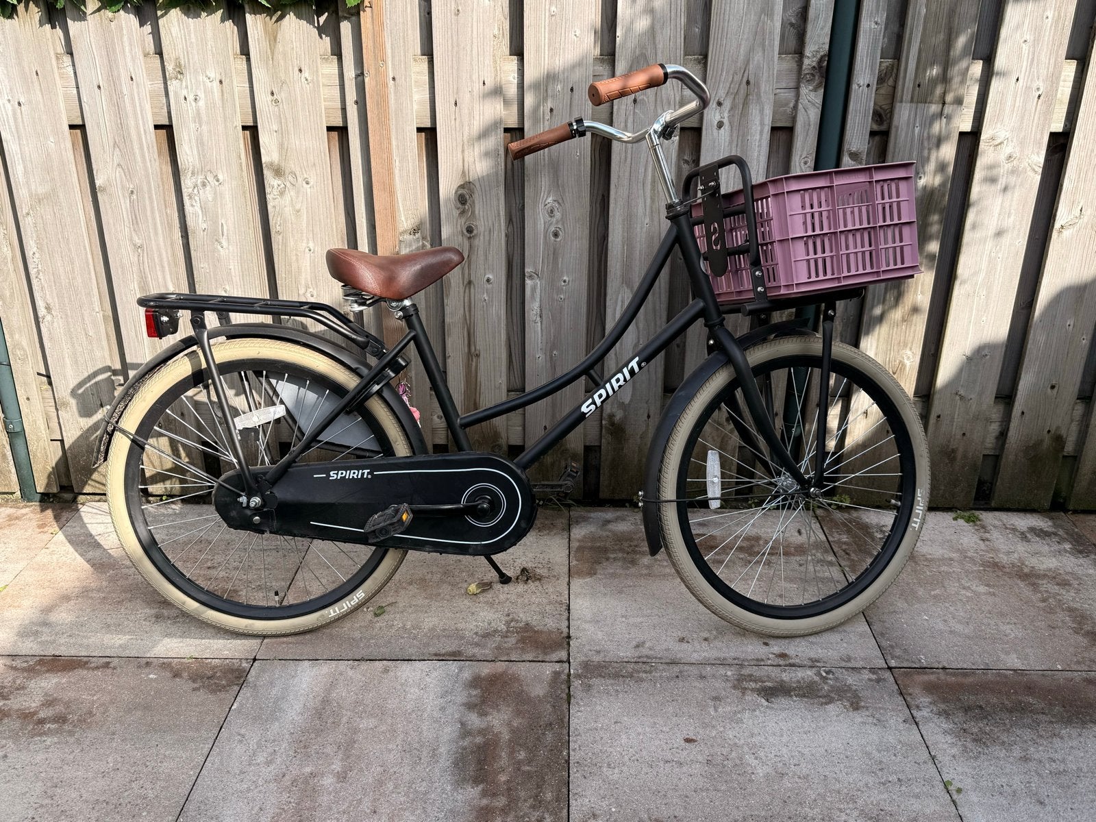 Spirit meisjesfiets 24 inch met mandje - in goede staat, Overige merken, Terugtraprem, Ophalen of Verzenden, Zo goed als nieuw