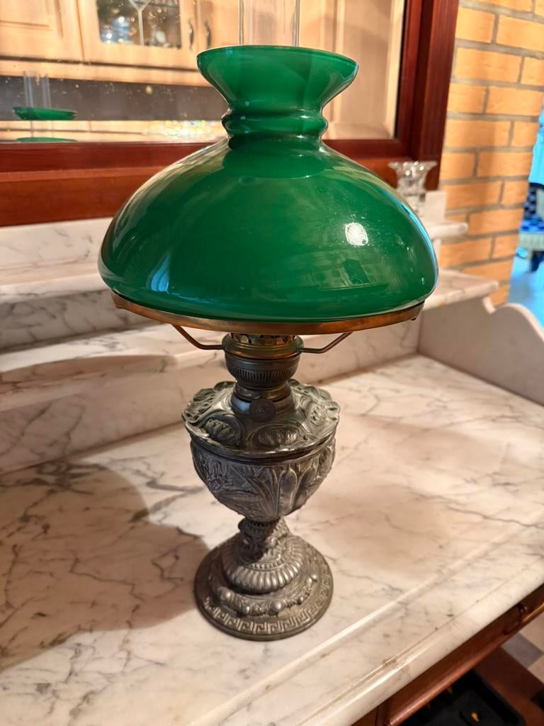 Oude, mooie olielamp, Antiek en Kunst, Ophalen of Verzenden