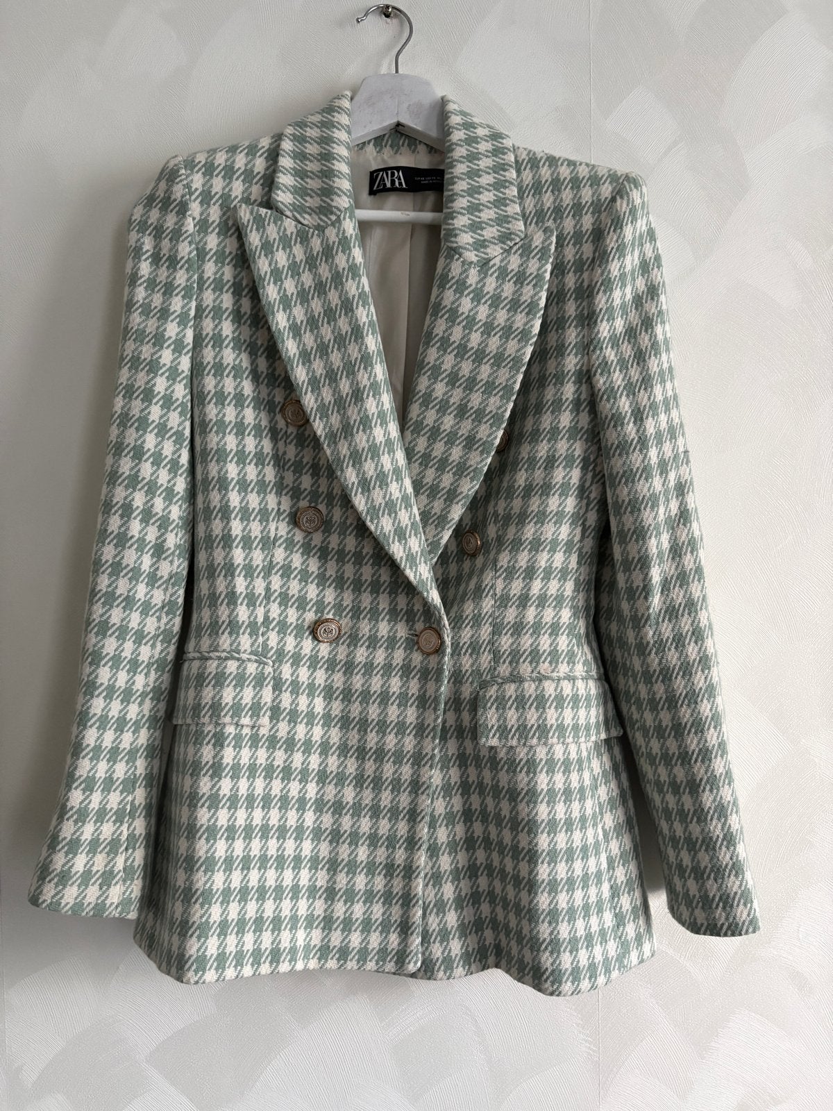 Zara Blazer - Groen/Wit Maat XS, Zara, Ophalen of Verzenden, Zo goed als nieuw, Jasje