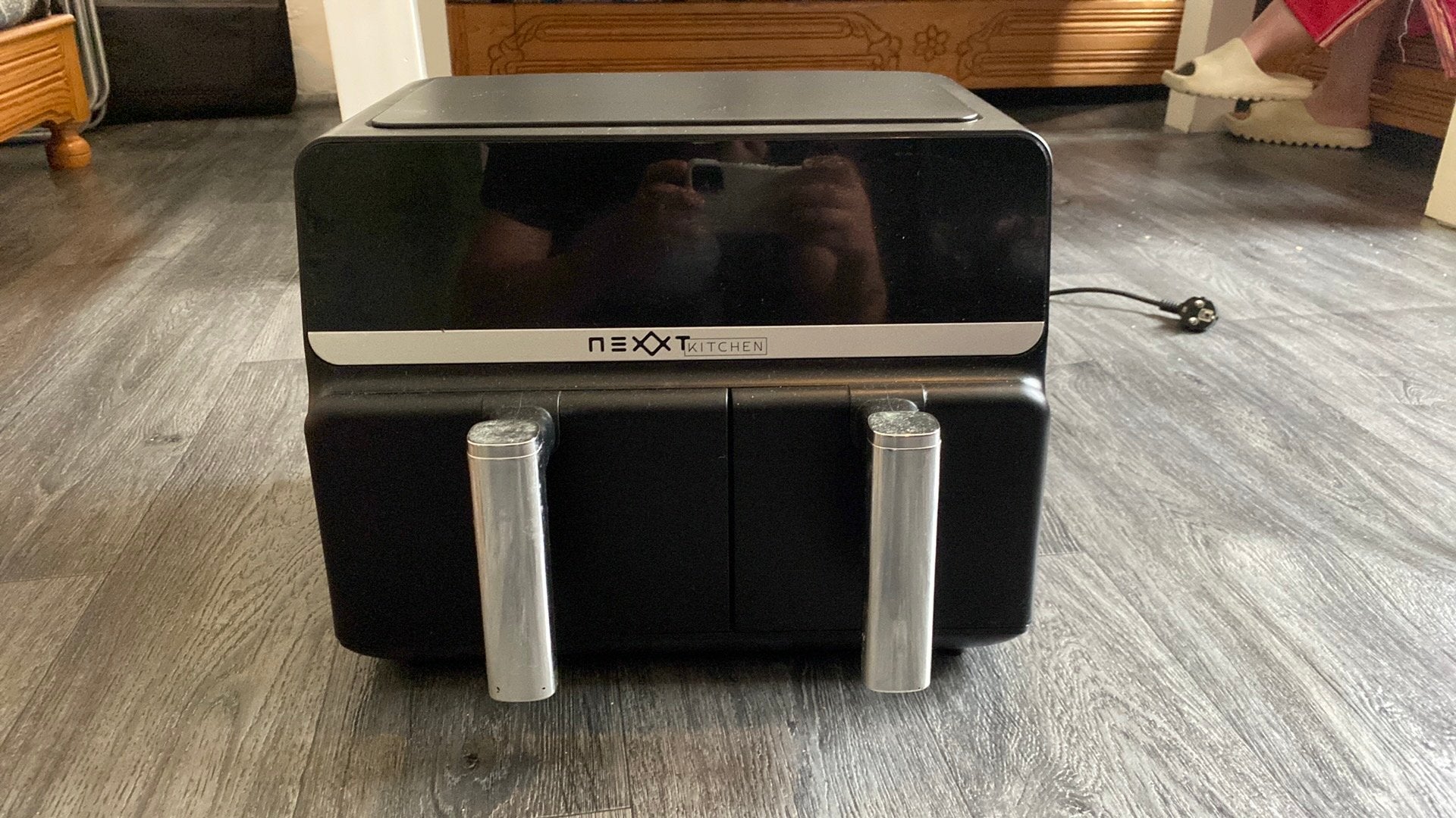 Dubbele airfryer Nexxt met Touchscreen 9Liter, Ophalen, Zo goed als nieuw, Airfryer XXL, 1500 gram of meer