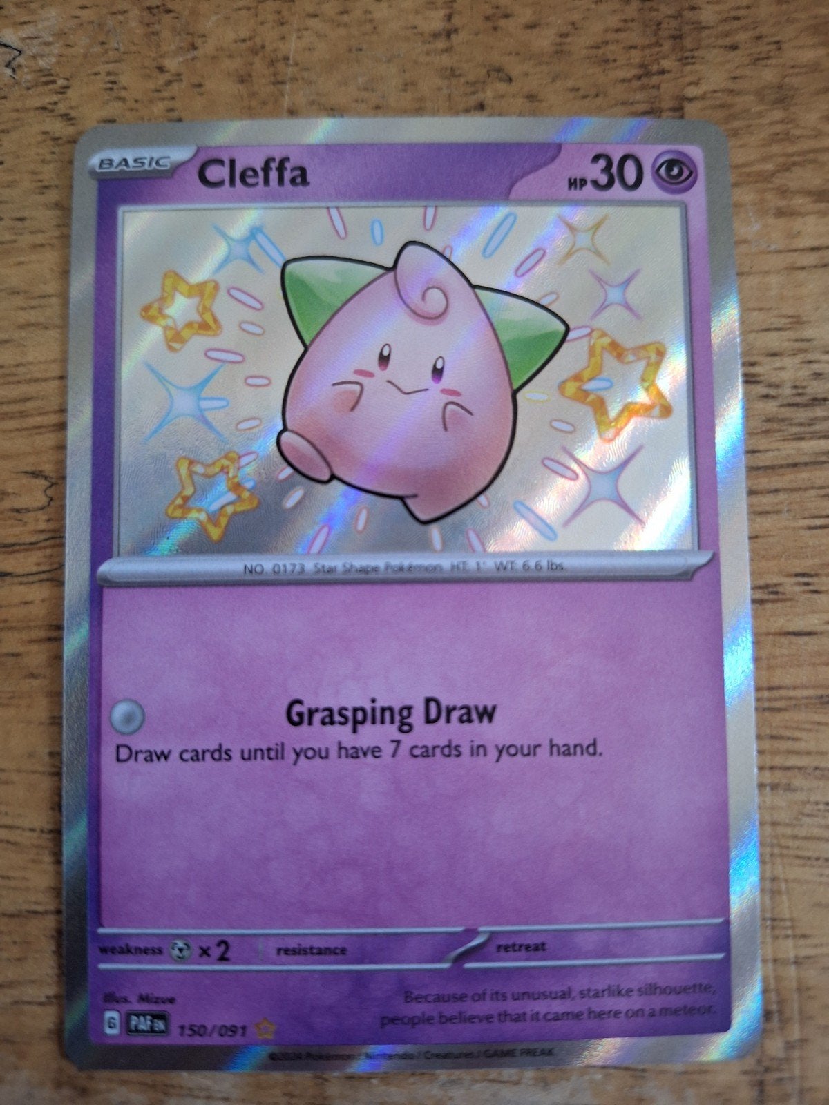 Pokémon Cleffa 150/091 shiny, Ophalen of Verzenden, Nieuw, Losse kaart, Foil