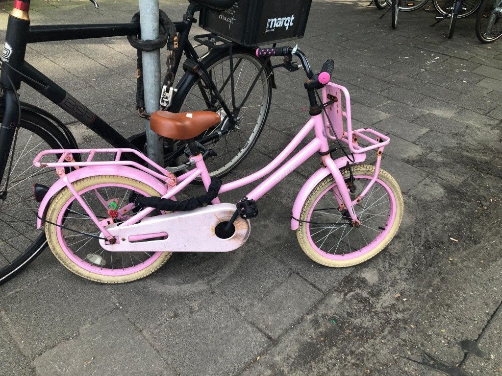 Kinderfiets 18 inch, kleur roze, Fietsen en Brommers, Fietsen | Kinderfietsjes, Ophalen, Terugtraprem, Spirit, 16 tot 20 inch