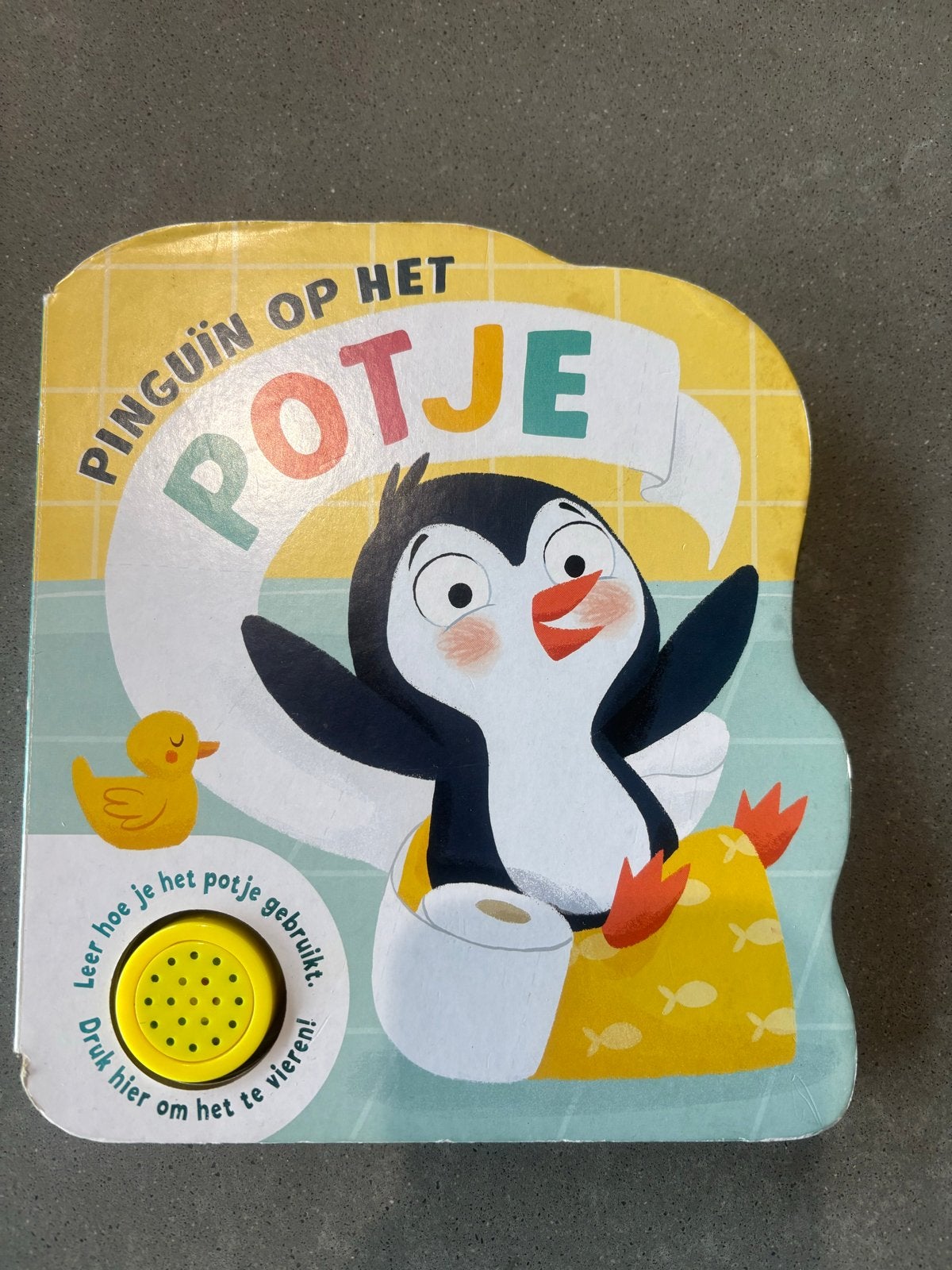 Pinguïn op het Potje - Interactief Prentenboek, Ophalen of Verzenden, Zo goed als nieuw, Uitklap-, Voel- of Ontdekboek, 1 tot 2 jaar