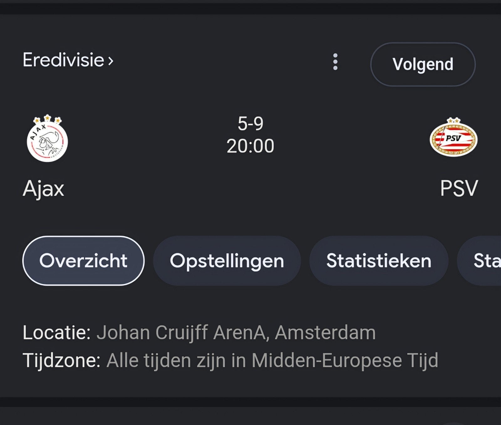Ajax psv noord 412 ruilen, Losse kaart, Eén persoon, September