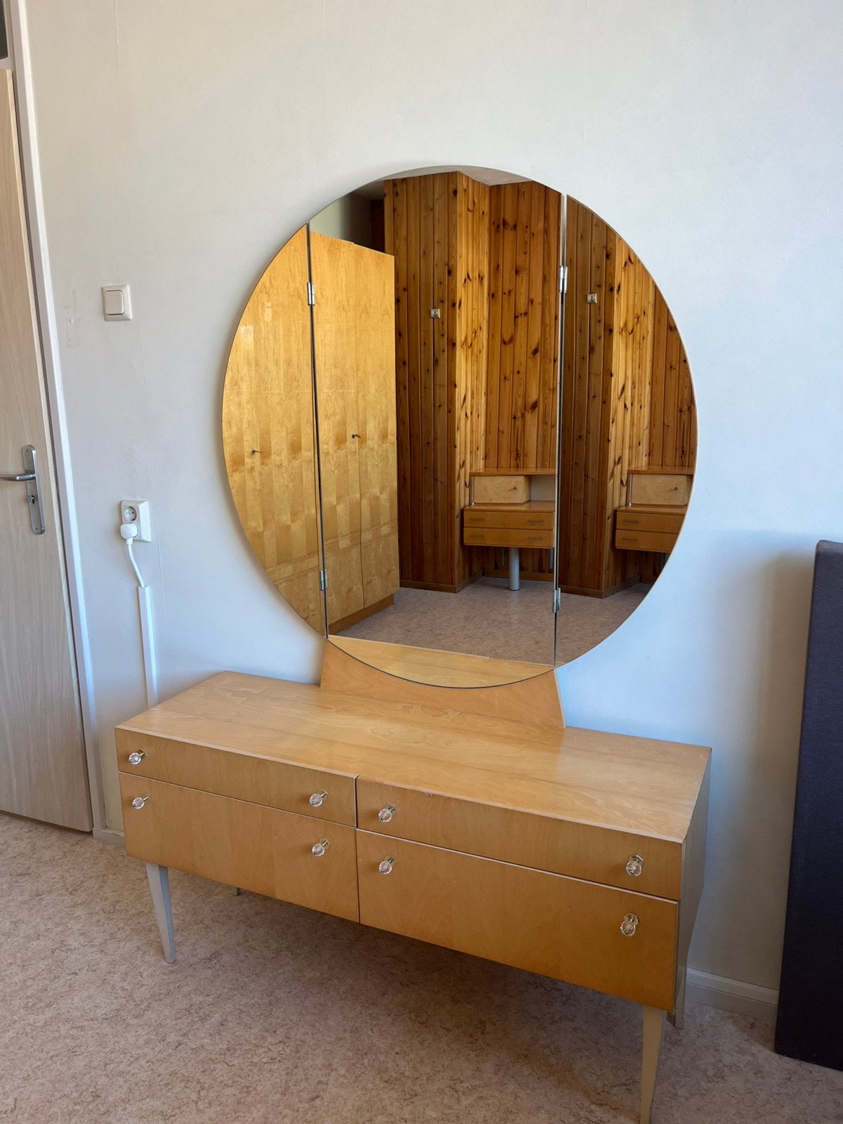 Prachtige Vintage kaptafel met unieke accenten, Ophalen, Gebruikt, 100 tot 150 cm, Vintage