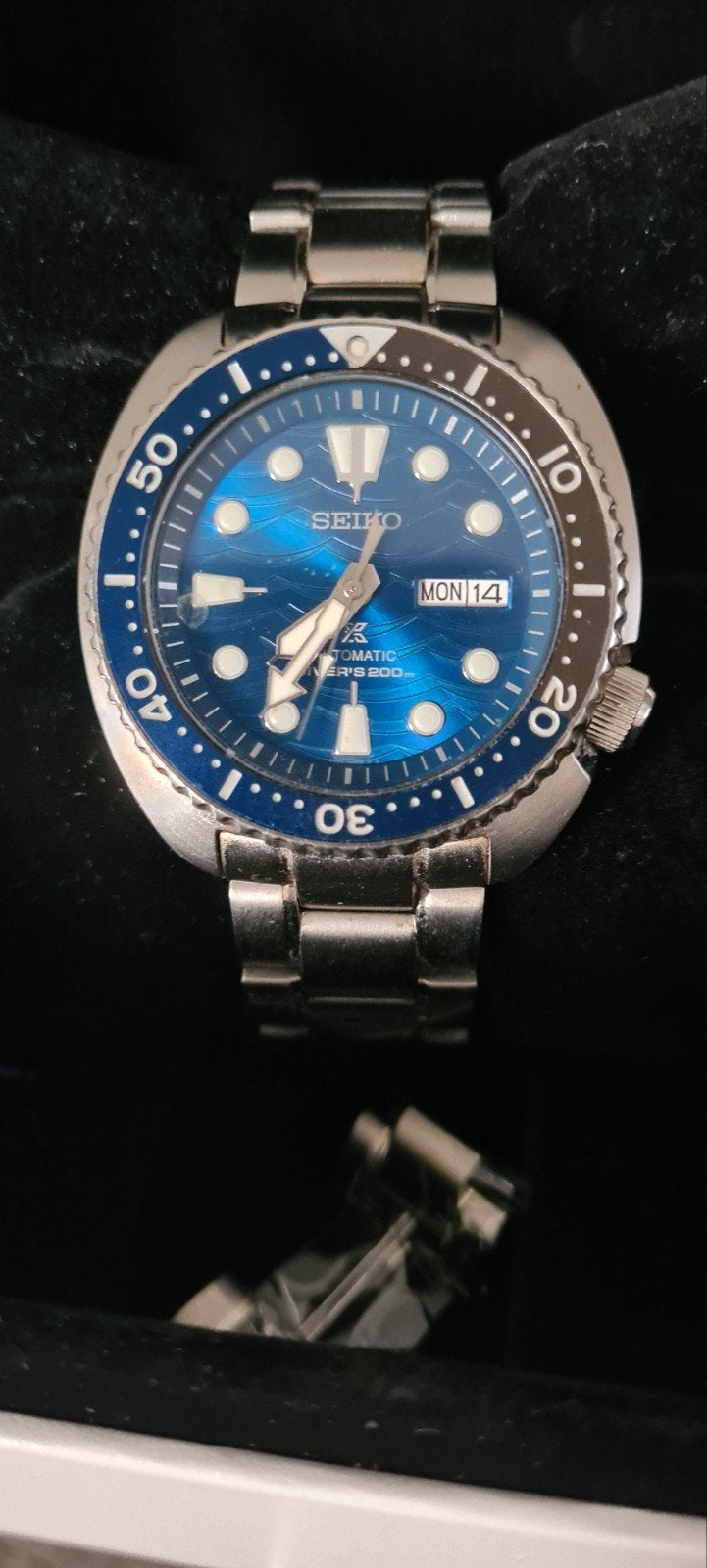 Seiko Prospex 'King Turtle' SRPD21K1 Shark Fin Save the Ocea, Staal, Polshorloge, Ophalen of Verzenden, Zo goed als nieuw