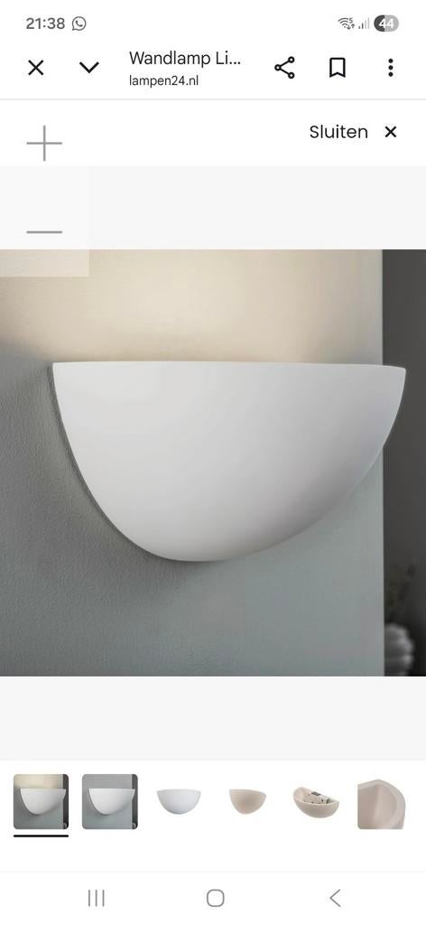 Drie gipsen wandlampen, nieuw in doos, Huis en Inrichting, Lampen | Wandlampen, Ophalen of Verzenden, Nieuw