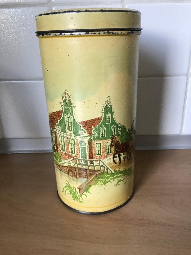 Vintage Beschuitbus Albert Heijn 1951Zaanse Schans, Ophalen of Verzenden, Gebruikt, Beschuit, Overige merken