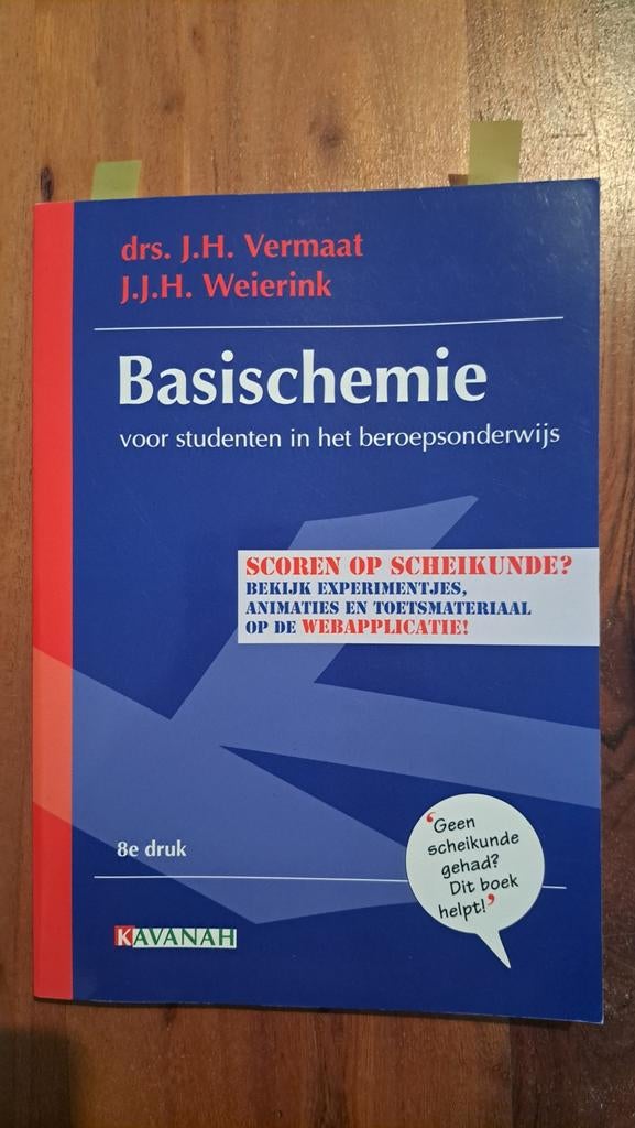 X Basischemie voor studenten in het beroepsonderwijs, Ophalen of Verzenden
