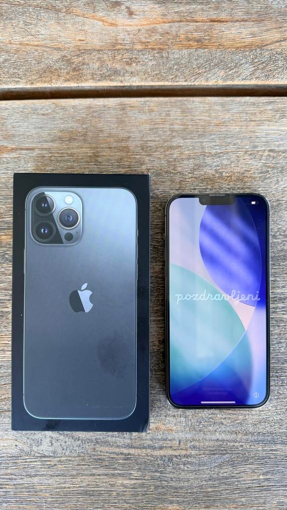 iPhone 13 Pro Max 128GB Graphite Zwart - 100% Krasvrij, Telecommunicatie, Mobiele telefoons | Apple iPhone, Ophalen, 80 %, 128 GB