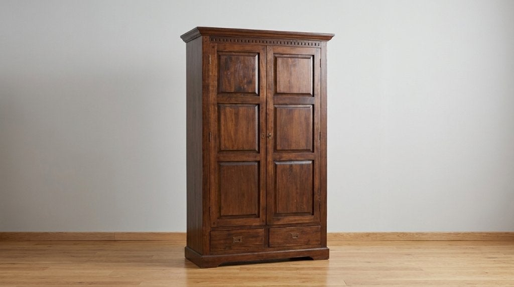 Landelijke massief houten linnenkast / kledingkast, Huis en Inrichting, Gebruikt, 100 tot 150 cm, 200 cm of meer, Landelijk