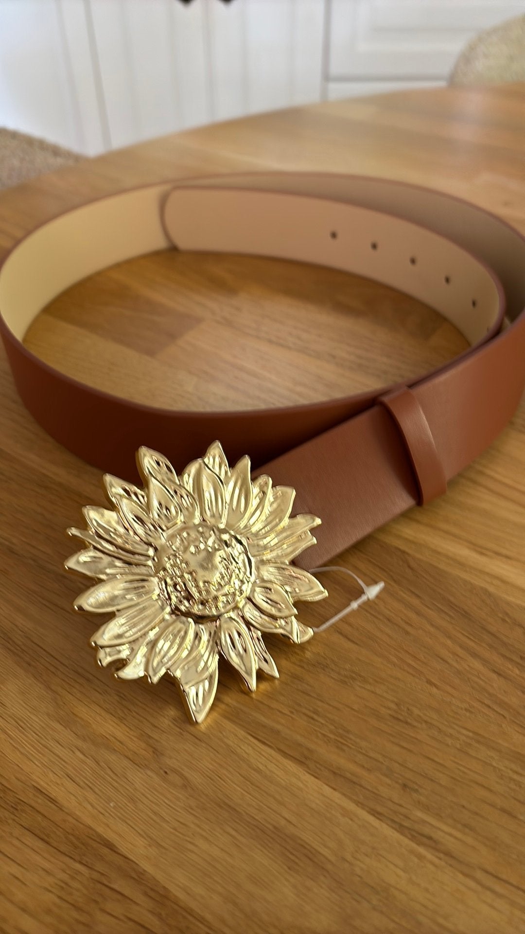 Caroline Biss cognac tint leren riem 100 cm nieuw, Overige kleuren, 3 tot 5 cm, Verzenden, Echt leder