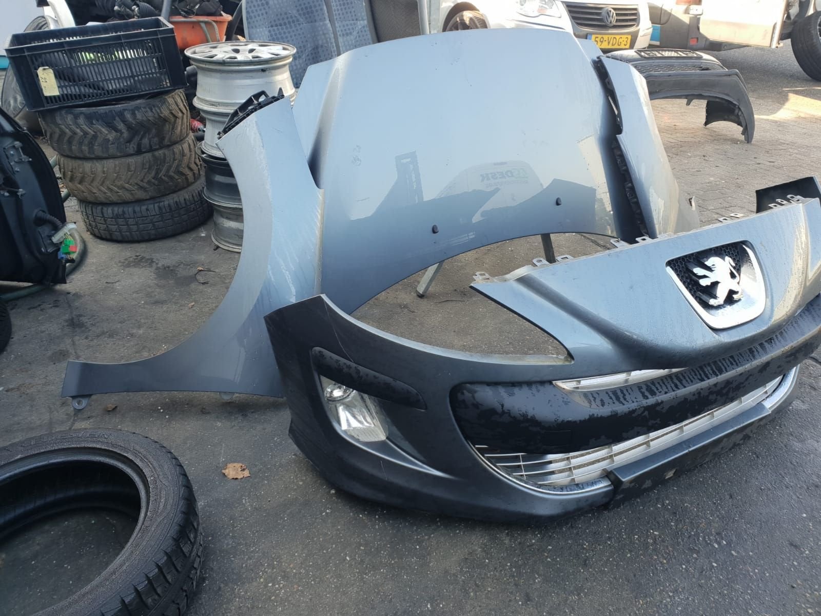 PEUGEOT 308 VOORBUMPER +MOTORKAP +VOORSCHERMEN  BJ 2008, Gebruikt, -, Voor, -