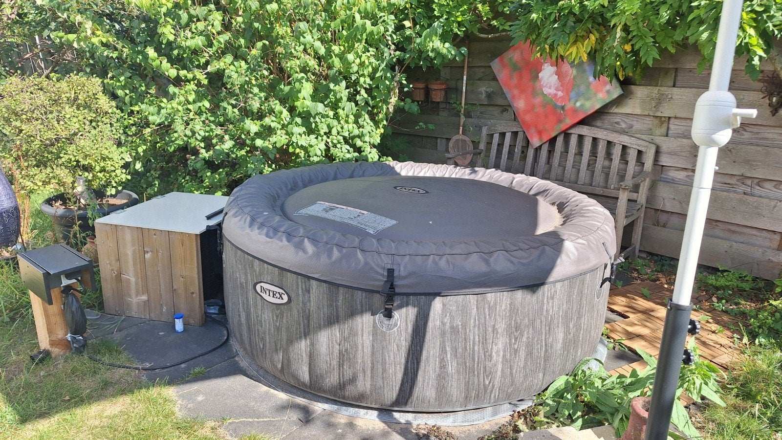 Intex Jacuzzi Greywood Deluxe 4 personen, Ophalen, Zo goed als nieuw, Filter