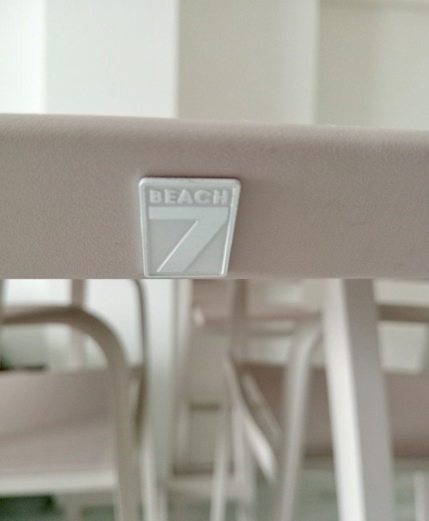 Tuintafel Bartafel Beach 7 - Set met 4 stoelen, Ophalen, 4 zitplaatsen, Aluminium, Zo goed als nieuw