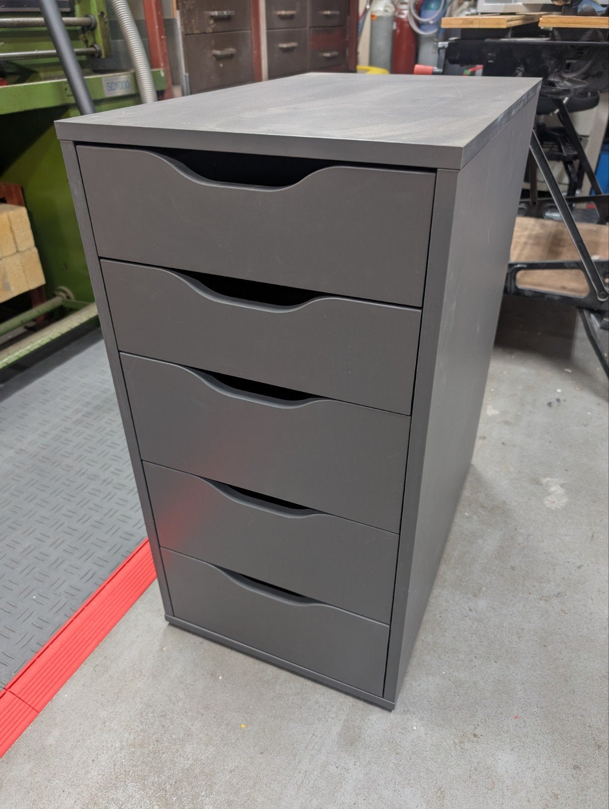 IKEA Alex ladeblok met 5 laden ladenkast - antraciet grijs, Ophalen, Overige materialen, Minder dan 50 cm, 5 laden of meer