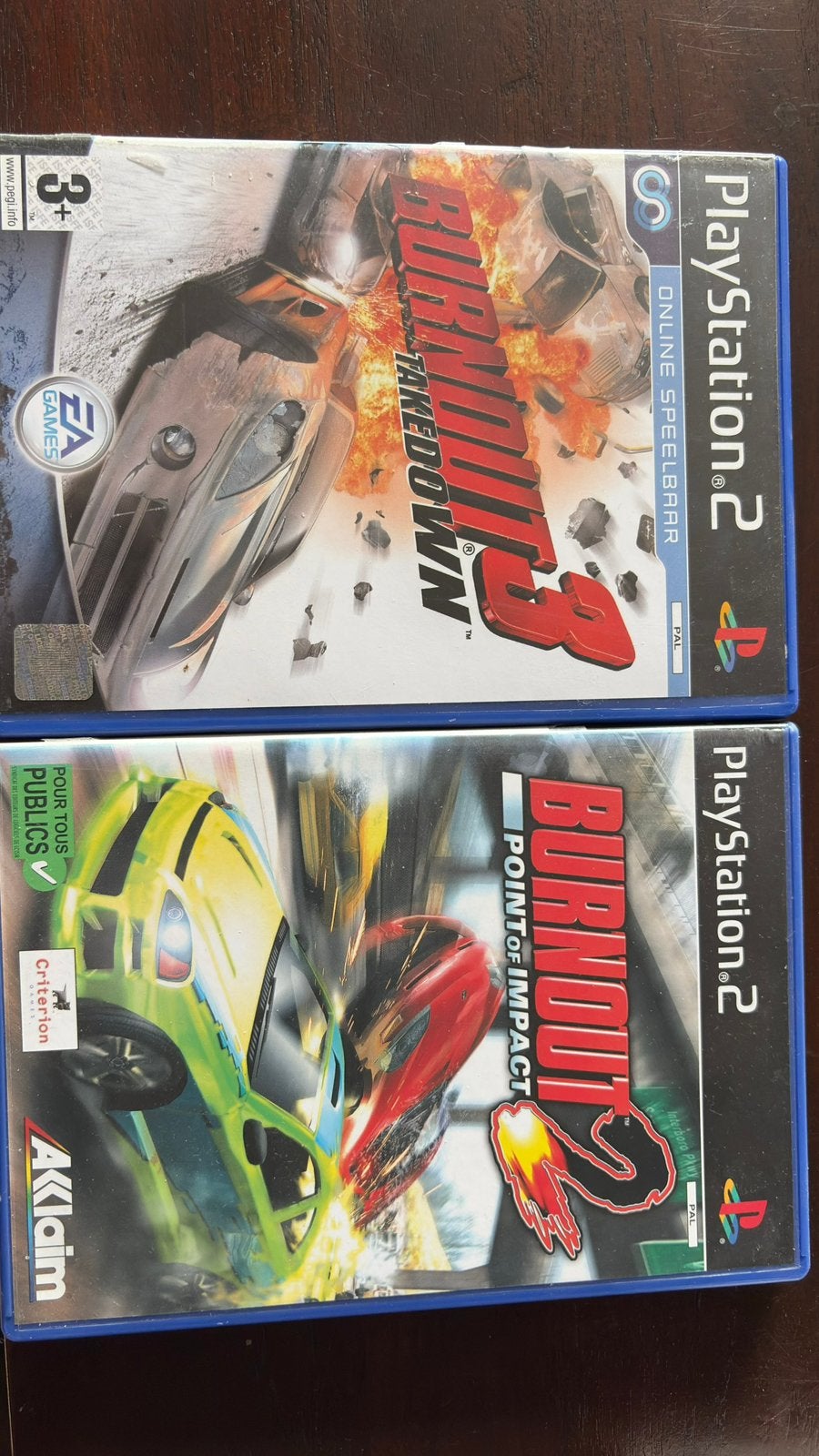 Te koop: Burnout 2 & 3, ps2, 1 speler, Racen en Vliegen, Ophalen of Verzenden, Zo goed als nieuw