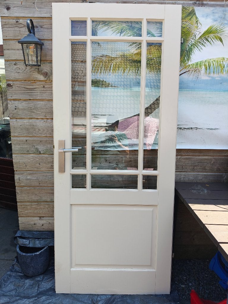 Opdek binnendeur met glas linksdraaiend 84,5 x 201 cm, Ophalen, Gebruikt, 80 tot 100 cm, Binnendeur