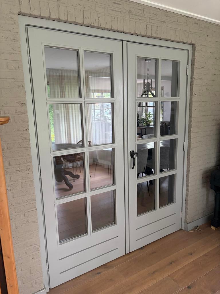 Houten dubbele deuren met kozijn - ensuite, Ophalen, Gebruikt, Buitendeur, Hout