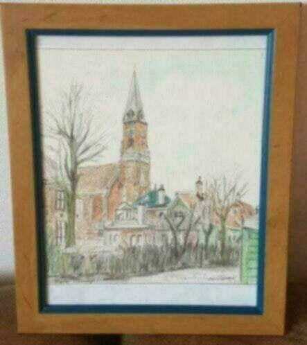 tekening Kerk Zaandijk Charles Staphorsius.(1932-2016), Ophalen