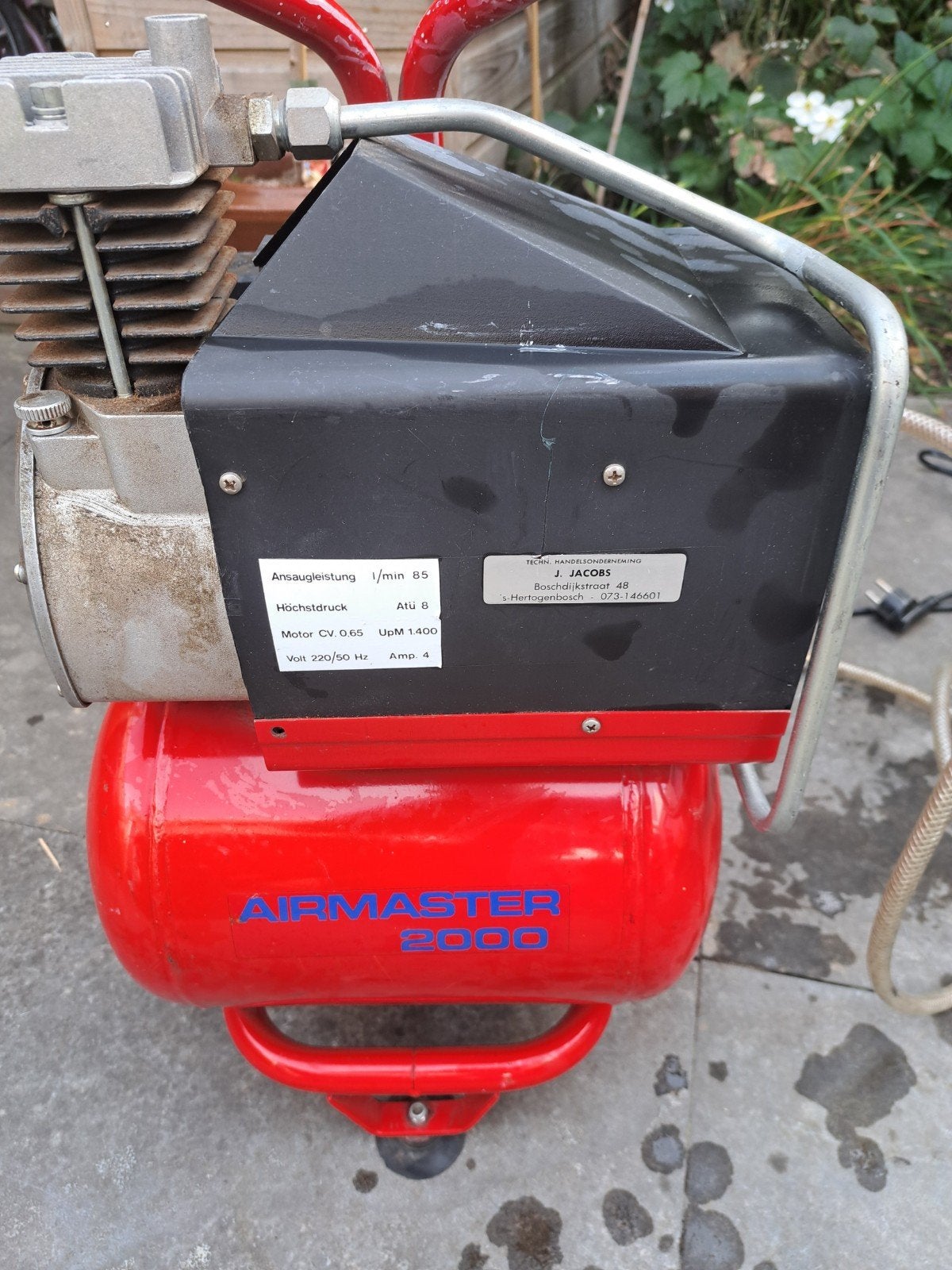 Airmaster 2000 Compressor 8 bar - Mobiel en Krachtig, Ophalen, Gebruikt, 6 tot 10 bar, Minder dan 200 liter/min