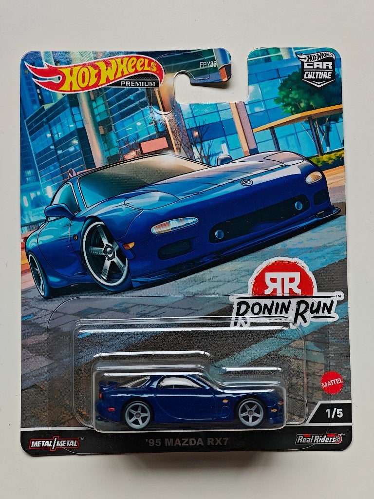 Hot Wheels '95 Mazda RX-7 Blauw Ronin Run, Ophalen of Verzenden, Nieuw, Auto