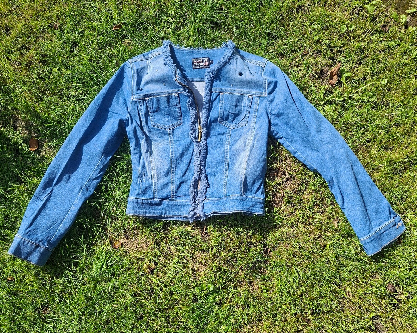 Stoer Riverwoods spijkerjasje, lichtblauw denim., Blauw, Ophalen of Verzenden, Zo goed als nieuw, Maat 36 (S)